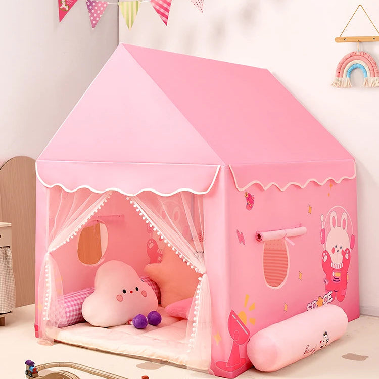 cabane enfant intérieur rose indoortent simple