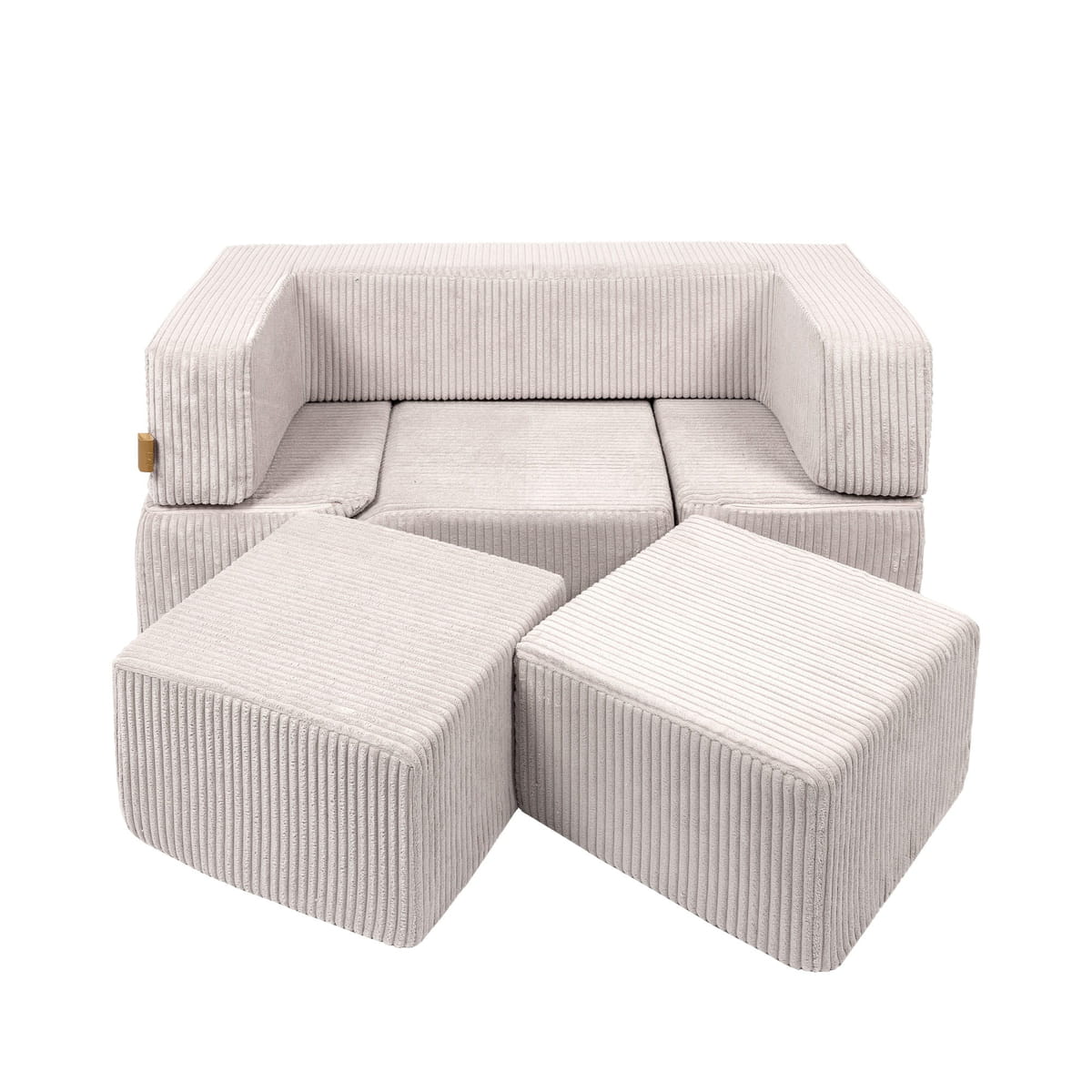 canapé modulable enfant en velours doux – bricks sofa ecru | JeuDeco - MUE - Mon Univers Enfant