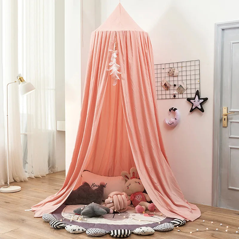ciel de lit pour fille en dome rose chair pinkskykids coin de jeu