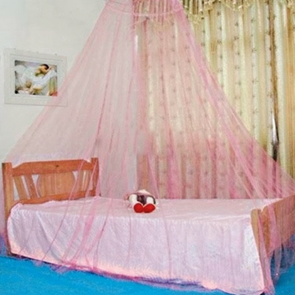 Ciel de lit rose en maille RoseCanopyNet