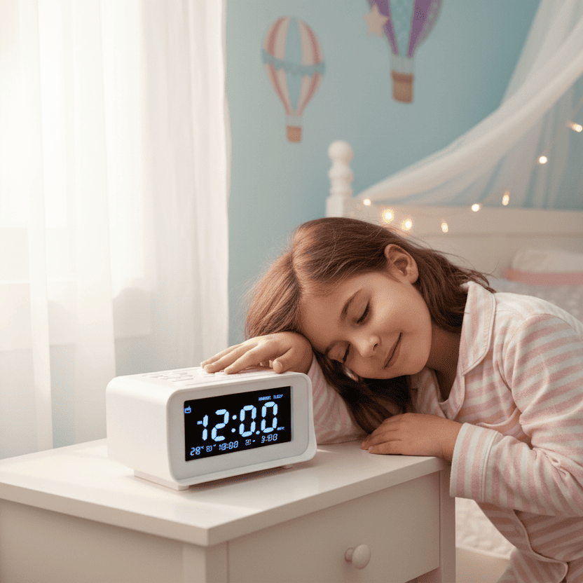 snooze enfant reveil radio controle led enfant alarme double & affichage lumineux muealarm