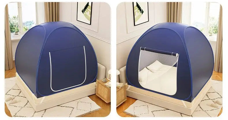 tente de lit enfant yourte – moustiquaire bleu foncé en dome | BedYurt™