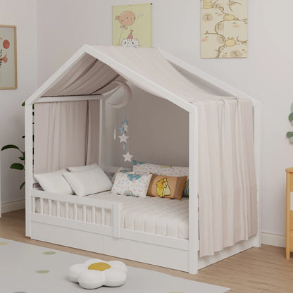 ciel de lit mon lit cabane en mousseline de coton | BedCurtain