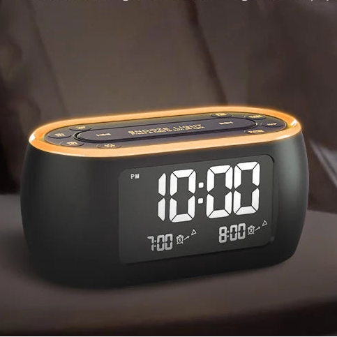 réveil enfant multifonction avec veilleuse 7 couleurs et radio fm | GlowClock™