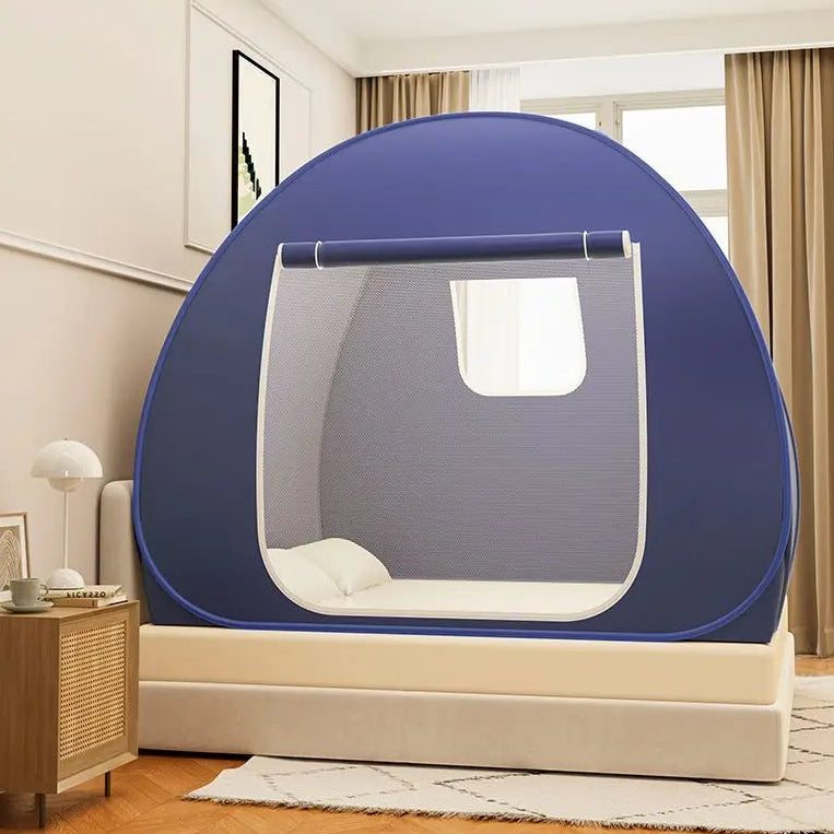 tente de lit enfant yourte – moustiquaire bleu foncé en dome | BedYurt™