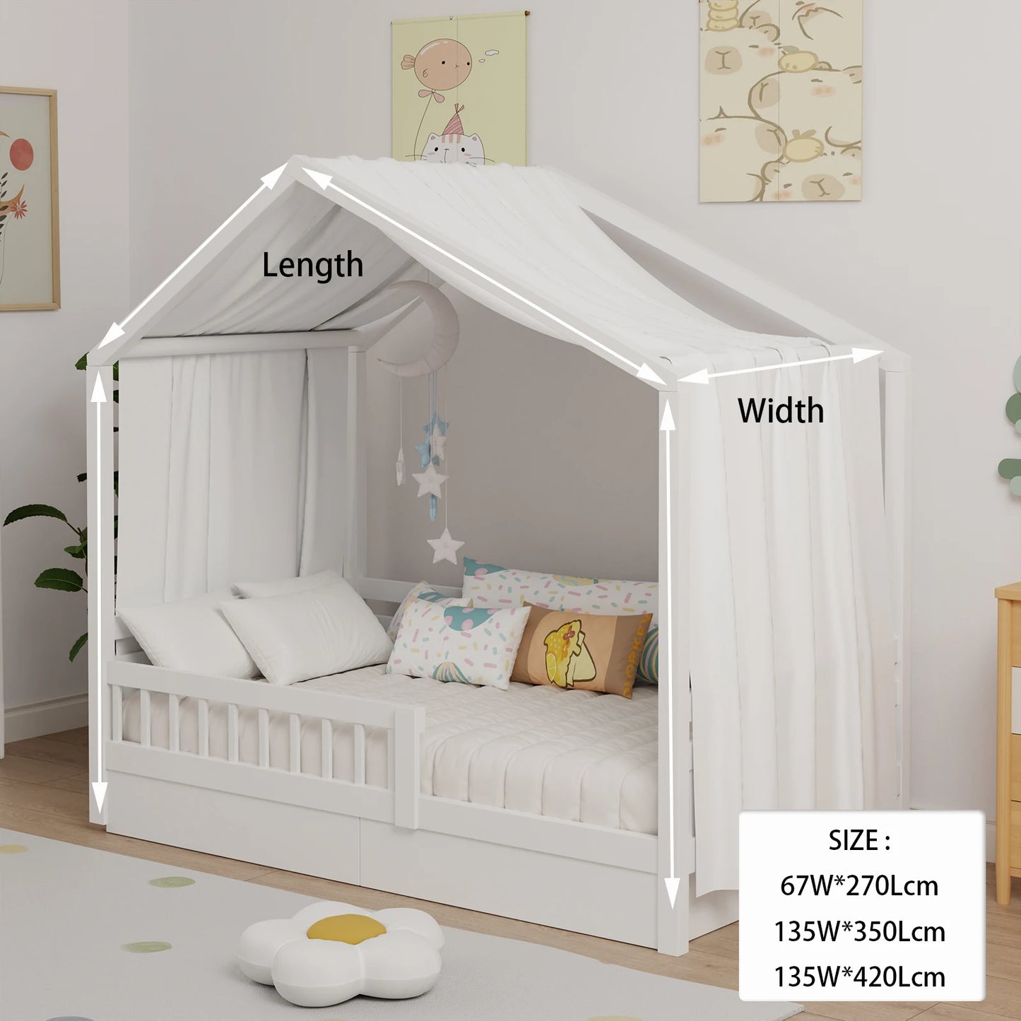 ciel de lit mon lit cabane en mousseline de coton | BedCurtain