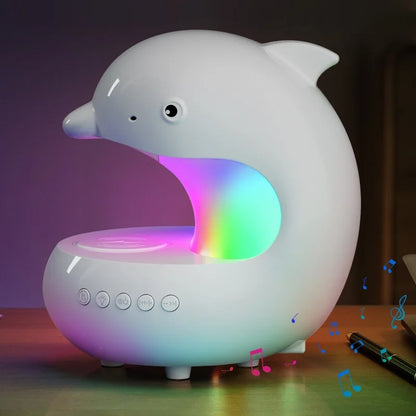 reveil veilleuse dauphin enfant – lampe bluetooth rgb avec chargeur sans fil | DolphinGlow™