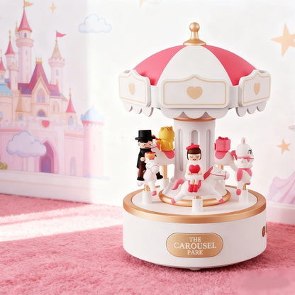 boite a musique rechargeable carousselson park blanc
