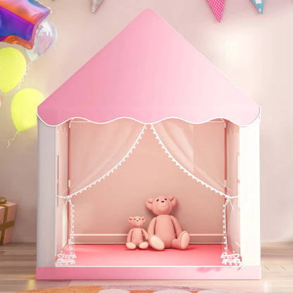 cabane enfant intérieur indoortent rose avec rideau