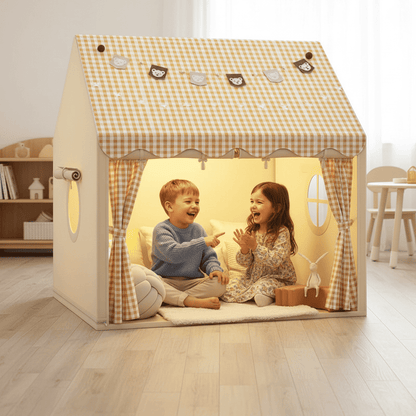 cabane enfant interieur beige | WideTent™ - Mon Univers Enfant