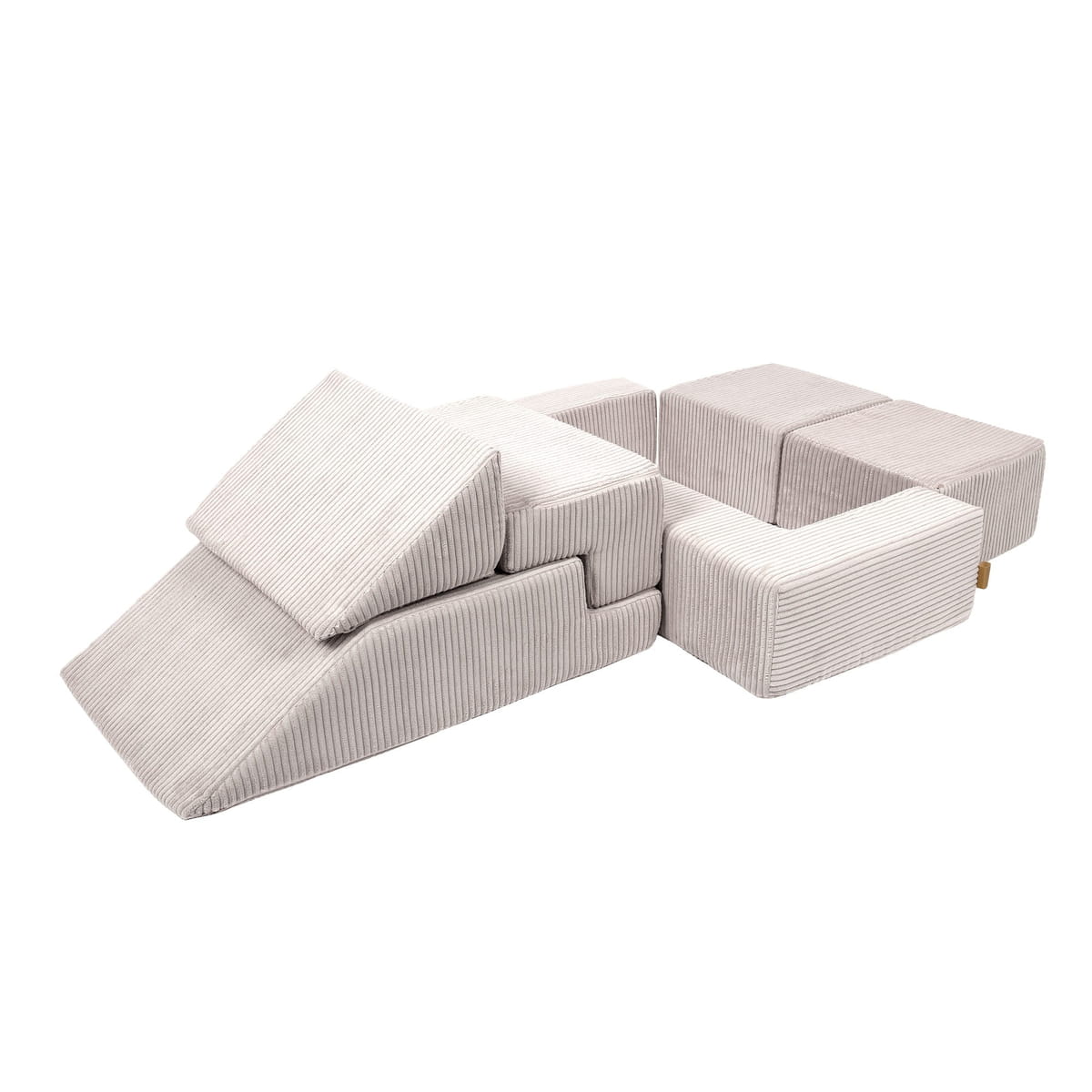 canapé modulable enfant en velours doux – bricks sofa ecru | JeuDeco - MUE - Mon Univers Enfant