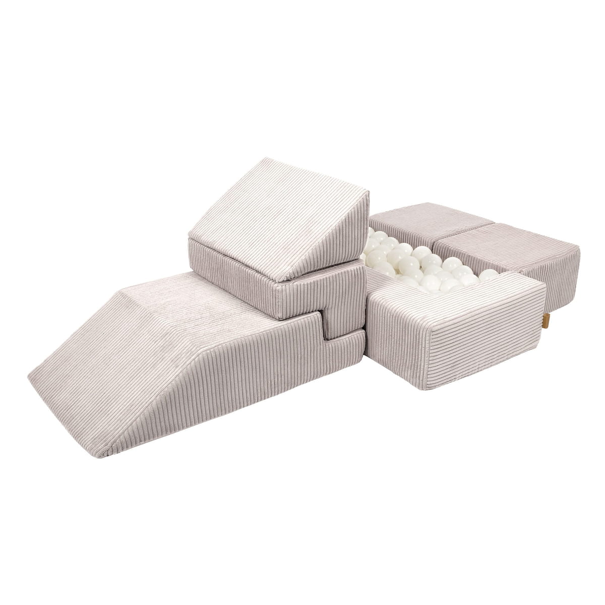 canapé modulable enfant en velours doux – bricks sofa ecru | JeuDeco - MUE - Mon Univers Enfant