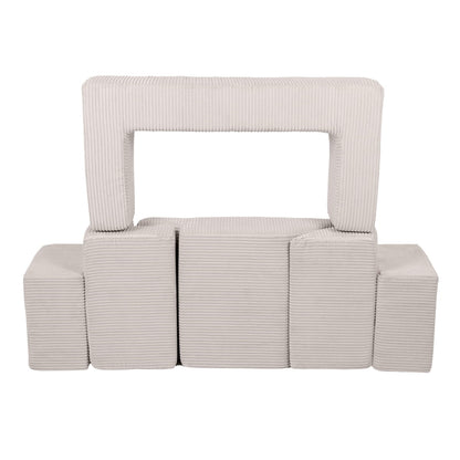 canapé modulable enfant en velours doux – bricks sofa ecru | JeuDeco - MUE - Mon Univers Enfant