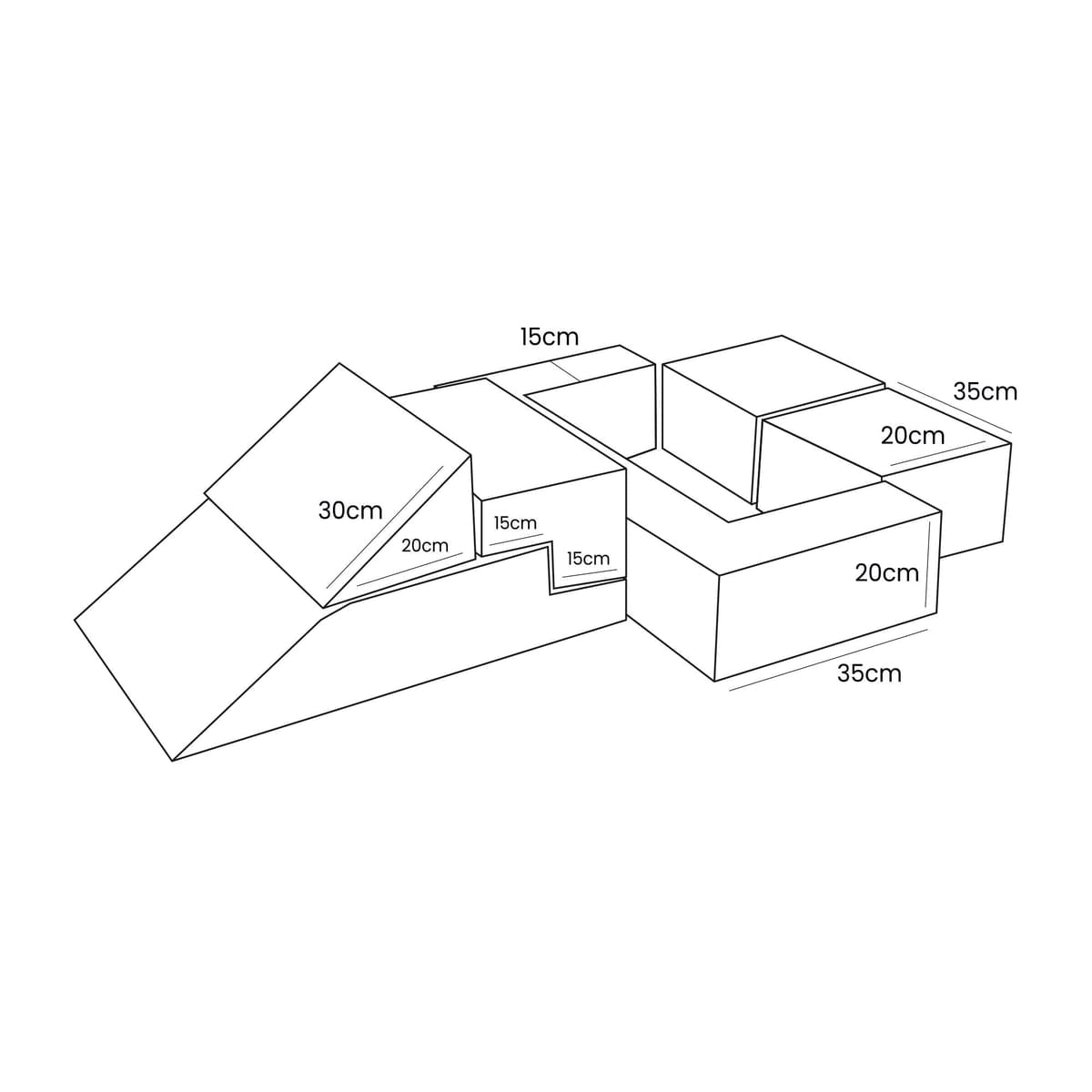 canapé modulable enfant en velours doux – bricks sofa ecru | JeuDeco - MUE - Mon Univers Enfant