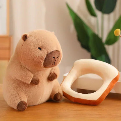 capybara peluche douce capydoux avec tranche de pain