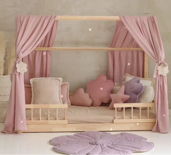 ciel de lit mon lit cabane Rose dragée 