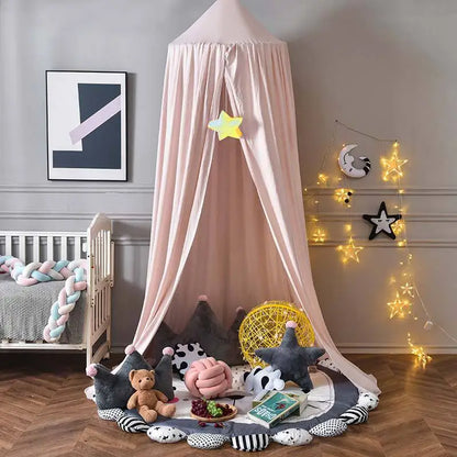 ciel de lit pour fille en dome rose dragee pinkskykids coin de jeu
