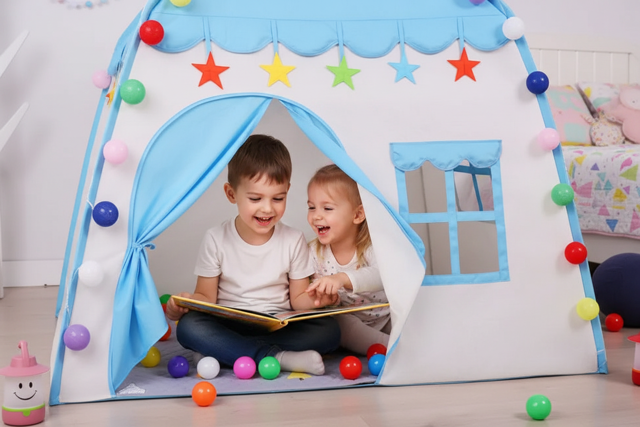 Deux enfants dans la tente