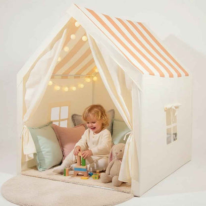 tente enfant cyan avec tapis et décorations | MagicNest™