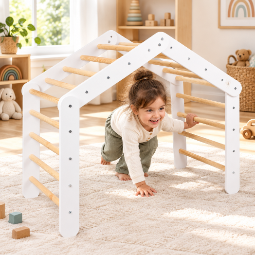 Enfant utilisant le module sous l’arche de tente enfant HerTent
