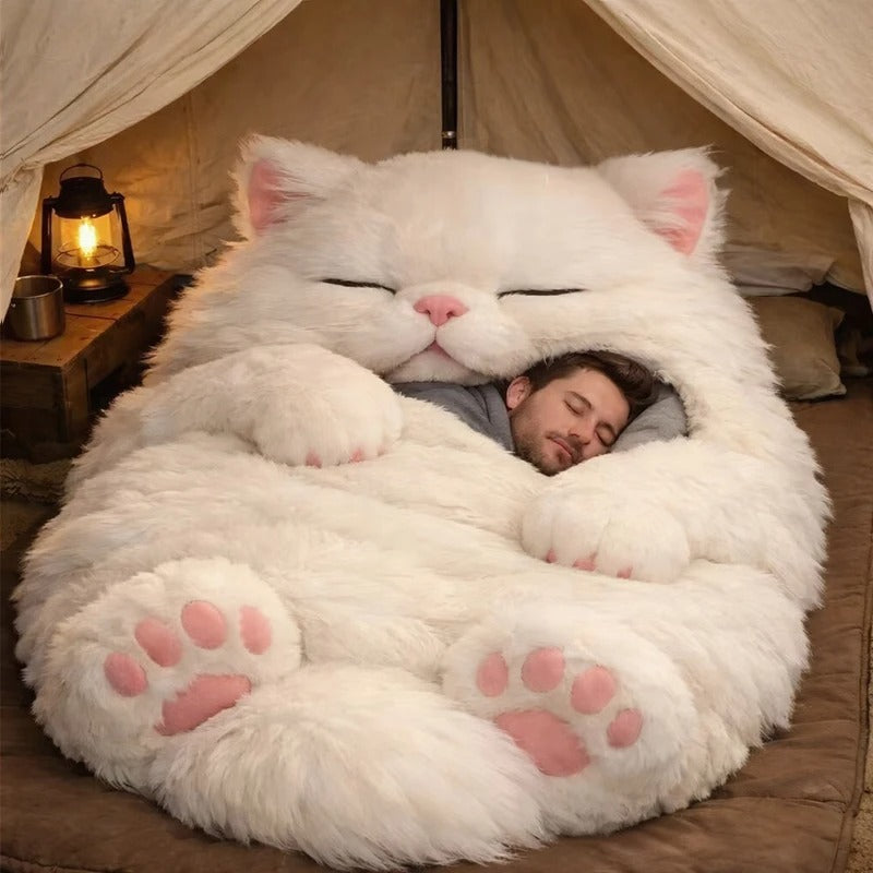 sac de couchage chat peluche enfant – enveloppant & ultra doux | SleepingBag™