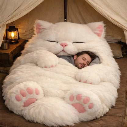 sac de couchage chat peluche enfant – enveloppant & ultra doux | SleepingBag™