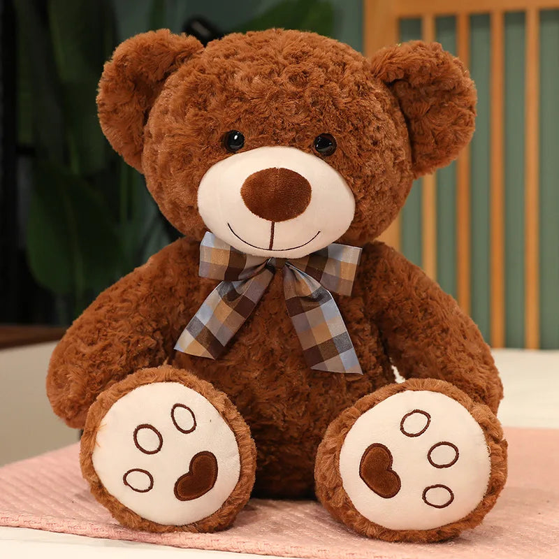 ours en peluche géant brun rouge muebearblush