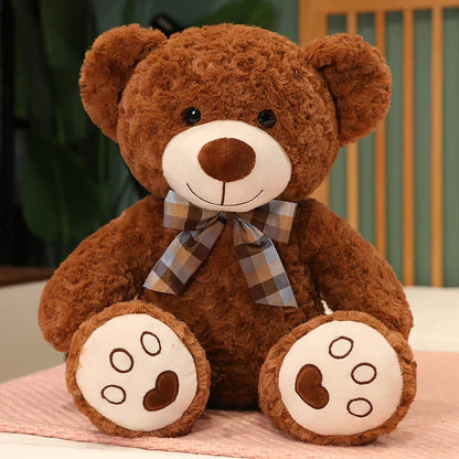 ours en peluche géant brun rouge muebearblush