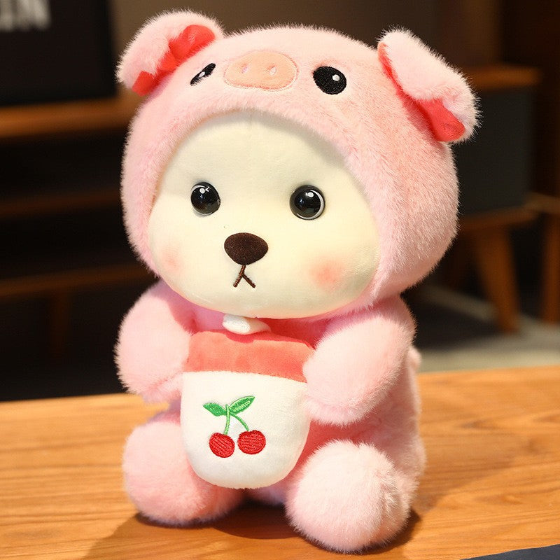 ours peluche transfromable chicours cochon