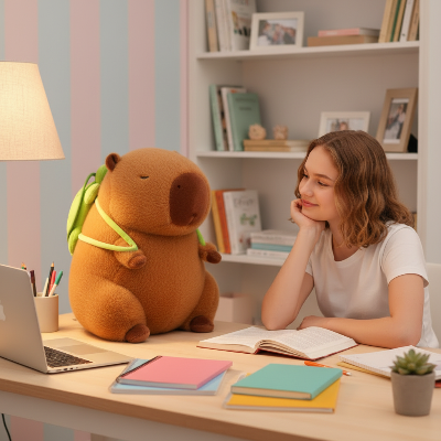 peluche capybara geante et enfant capydoux