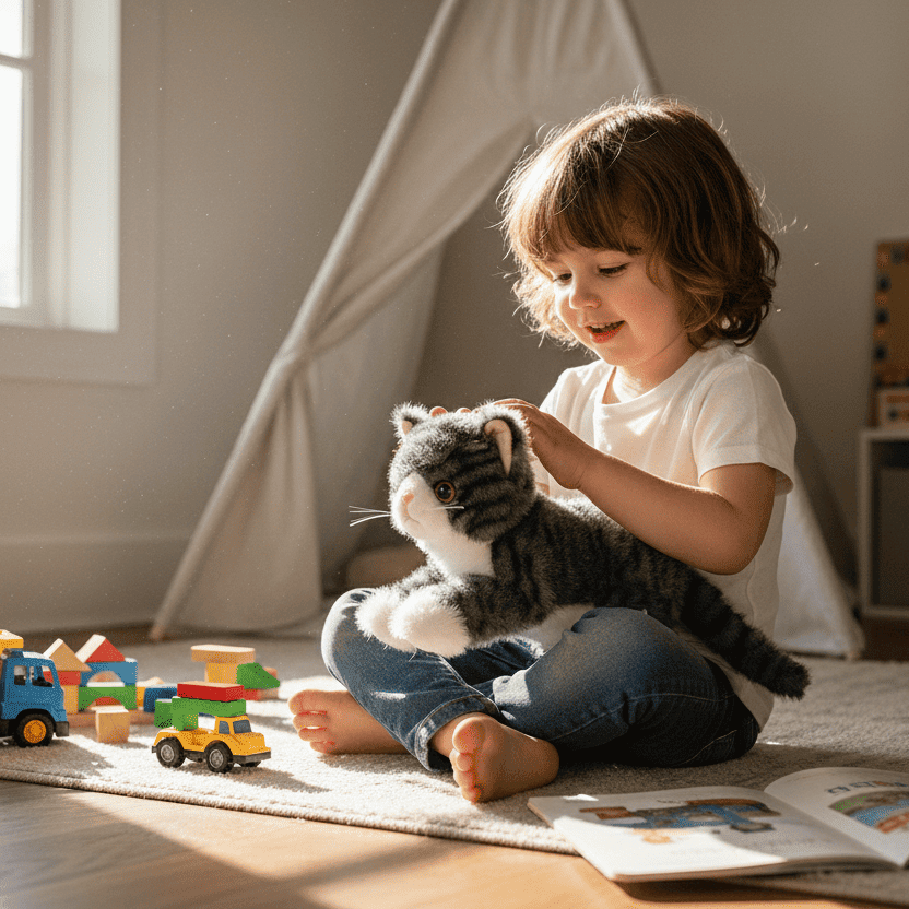 peluche chat - realiste gris | CatDoll - MUE - Mon Univers Enfant
