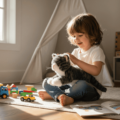 peluche chat - realiste gris | CatDoll - MUE - Mon Univers Enfant