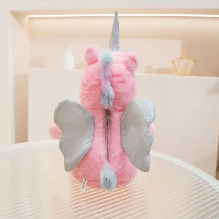 peluche licorne lumineuse avec des ailes 