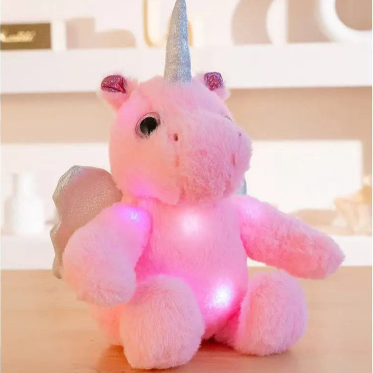 peluche licorne lumineuse douce fourrure 