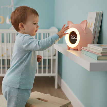 enfant joue reveil educatif chat pour enfants sleeptrainer