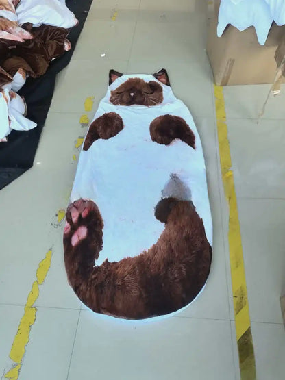 sac de couchage chat peluche enfant – enveloppant & ultra doux | SleepingBag™