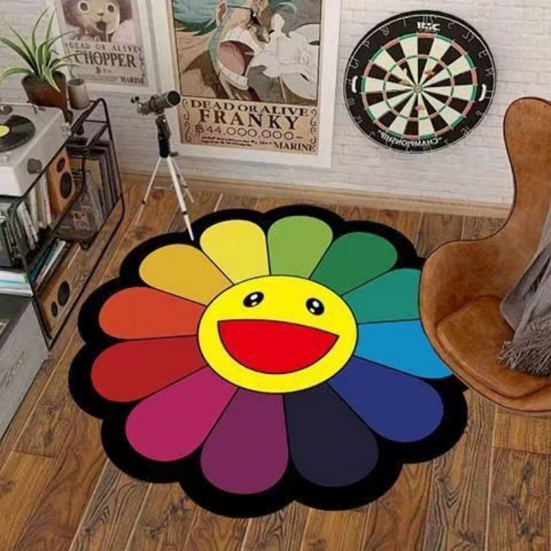 tapis enfant rond visage souriant muekidsmat