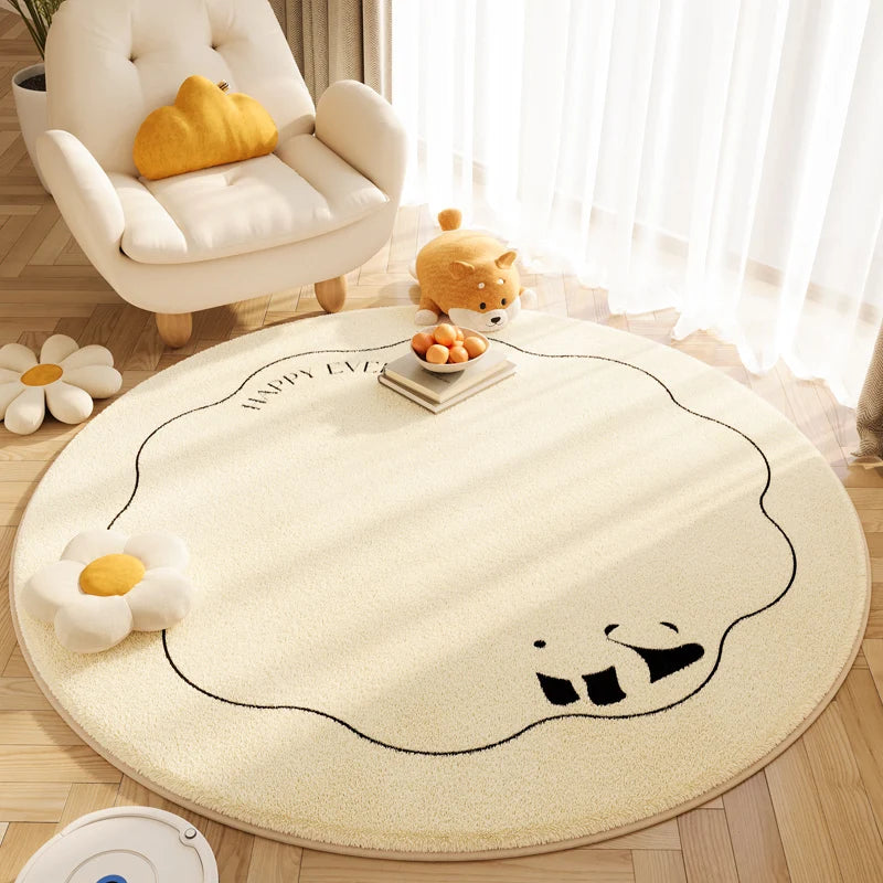 tapis rond vikamacarpet fond neutre
