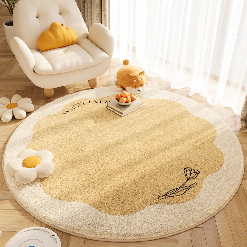 tapis rond vikamacarpet motif happy energie