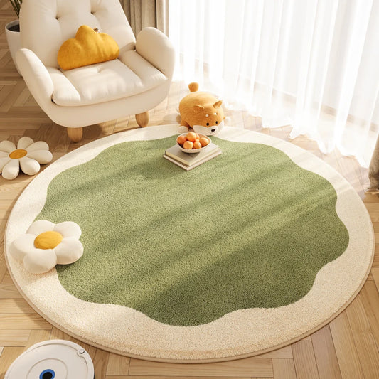 tapis rond vikamacarpet fond vert