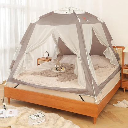 tente de lit enfant à ouverture automatique tente moustiquaire chaud et cosy bedtent grise