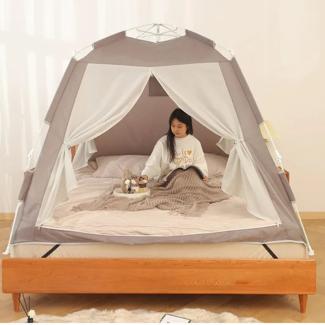 tente de lit enfant tente moustiquaire bedtent grise sur lit
