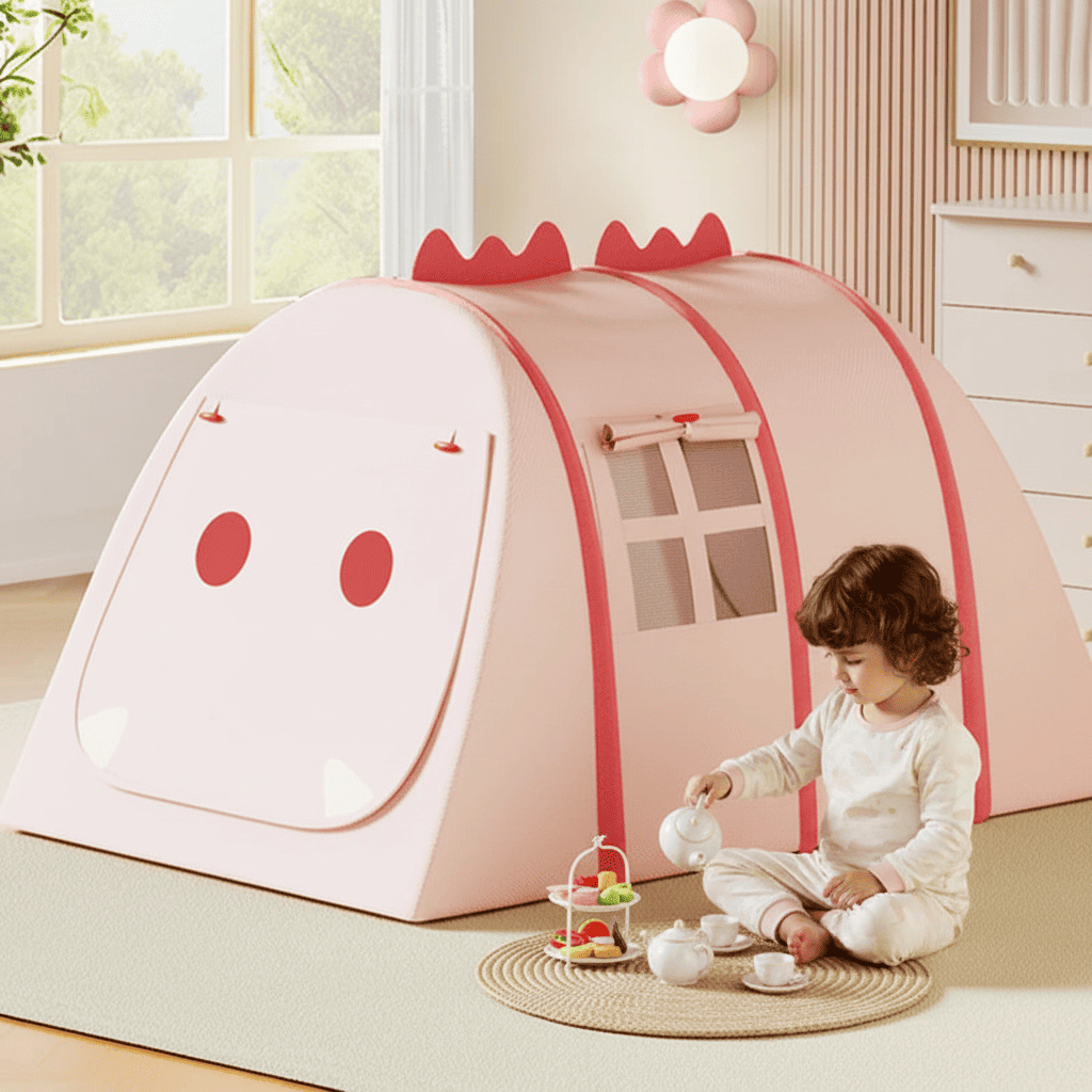 enfant avec tente enfant maison de jeu playhouse rose