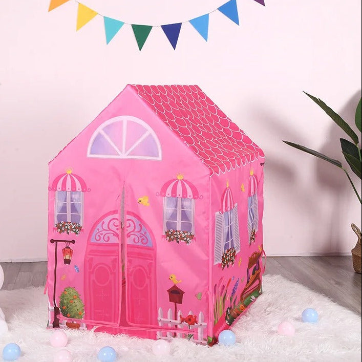 tente enfant rose au salon theme boutique de fleurs