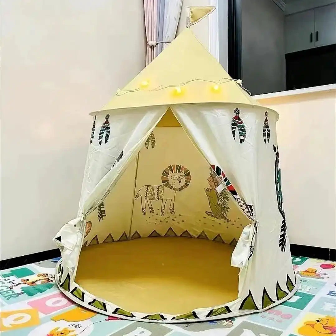 tente tipi enfant indianhouse sur tapis de jeu