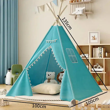 tipi enfant bleu avec fenetre 100x135cm