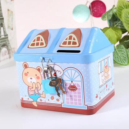 tirelire enfant maison bankbox bleu ours