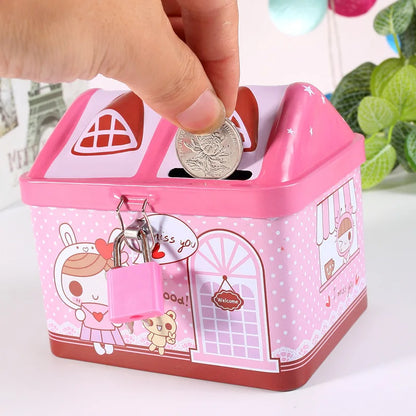 tirelire enfant maison bankbox rose