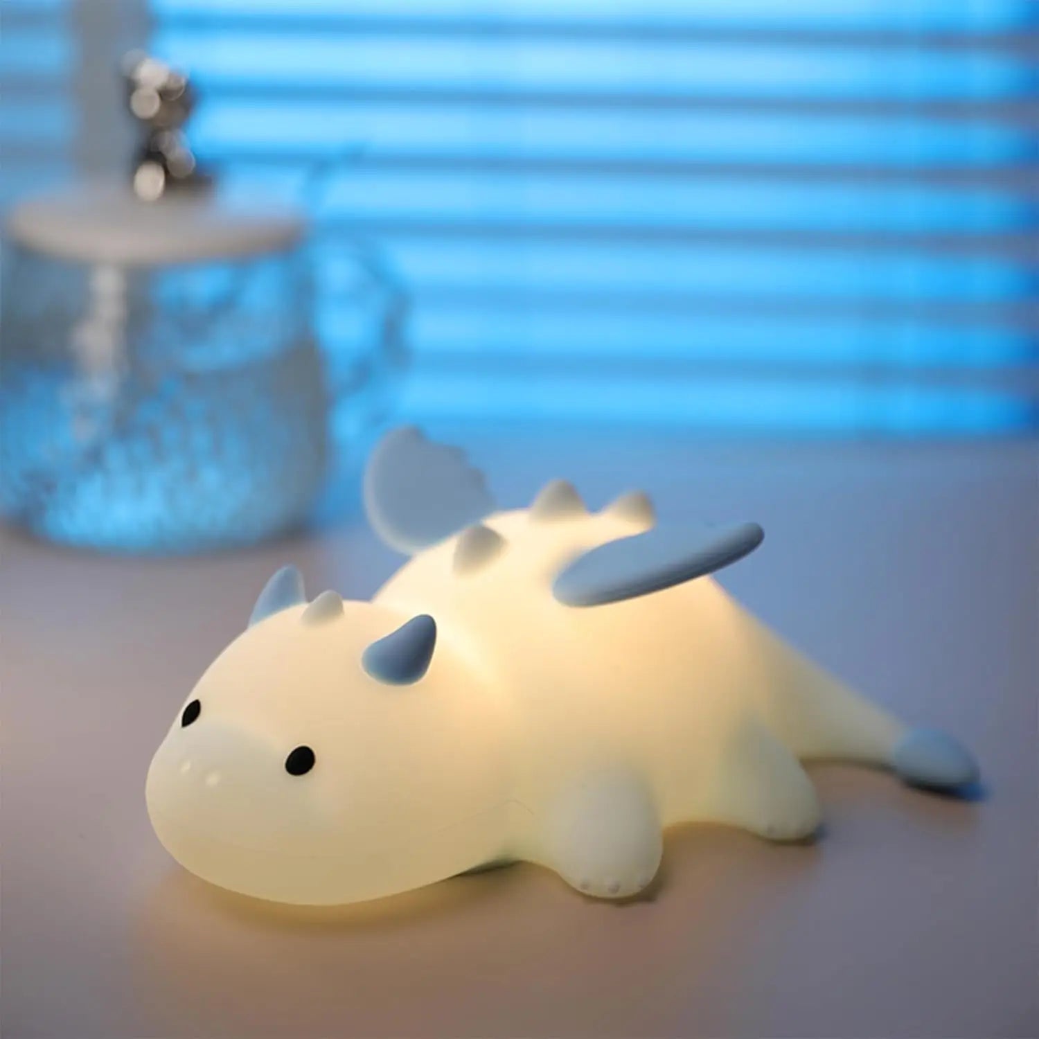 veilleuse enfant dragon bleu