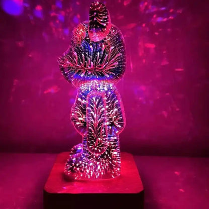 veilleuse ours enfant étincelante lampe 3d feux d'artifice molight de profile
